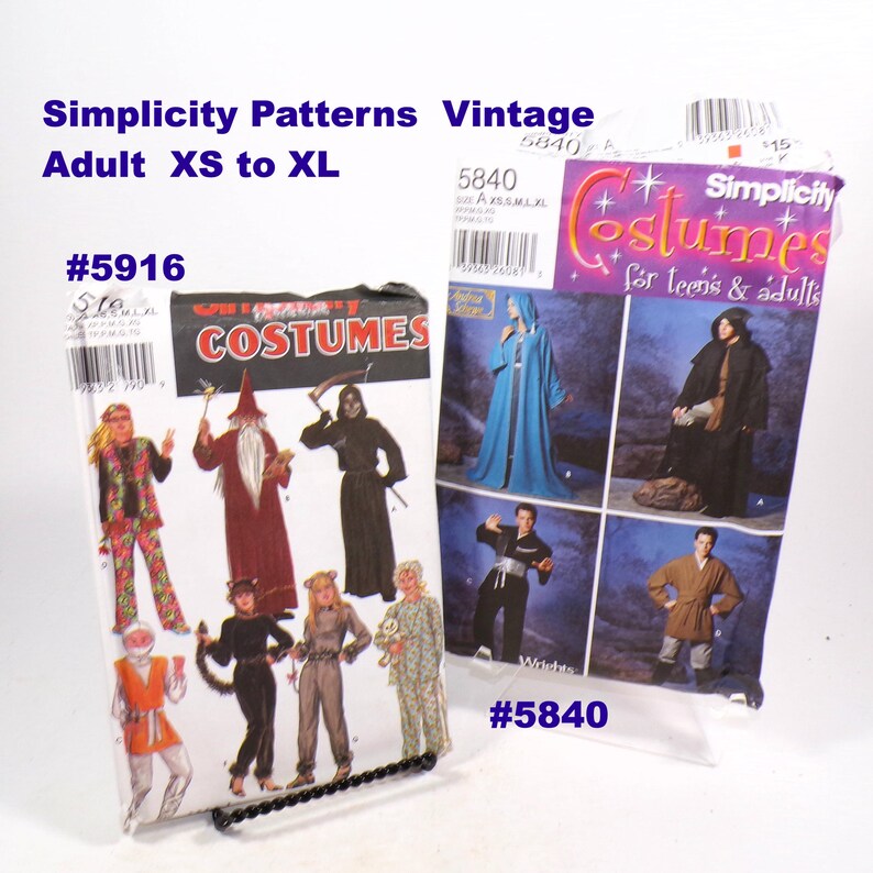 Pattern Simplicity Sewing Pattern Costumes Adults XS-XL Halloween Play ...