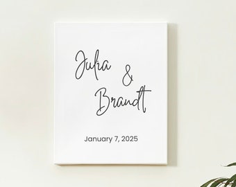 Minimalist Wedding Sign Template – Customizable Monoline Design (Digital Download)