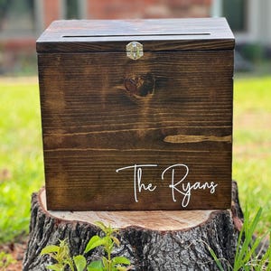 Custom Card Box | Weddings, Anniversaries, Birthday, Time Capsule, Retirement, Funeral, Celebration | Monogram, Quote