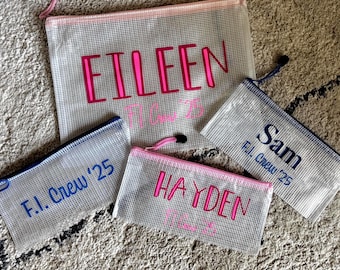 SM Personalized Clear Pencil Case | Water-Resistant Zippered Pouch | School Supplies | Party Favors  | Teacher Gifts