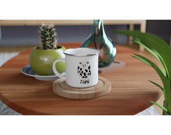 MOO Ghost | Spooky Season Country Cow White 12oz Enamel Mug | Halloween, Fall, Western