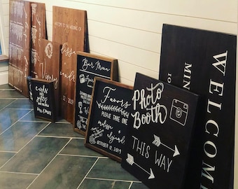Wooden and Chalkboard Custom Welcome SIgn