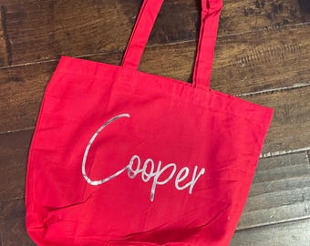 Personalized Cotton Tote Bag | Custom Name, Party Favor