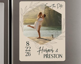 Photo Save the Date Magnet, Wedding Invitation, Personalized (Set of 10)
