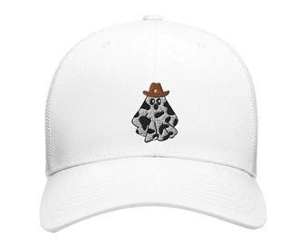 Western Rodeo Ghostie | Halloween, Texas, Fall, Spooky Season | Retro Trucker Cap | Flexfit 6606