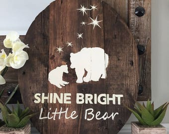 Small Little Dipper Bear Wall Art, woodland nursery