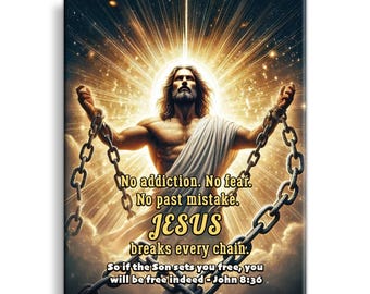 Jesus the Chain Breaker Canvas Art: Christian Inspirational Decor