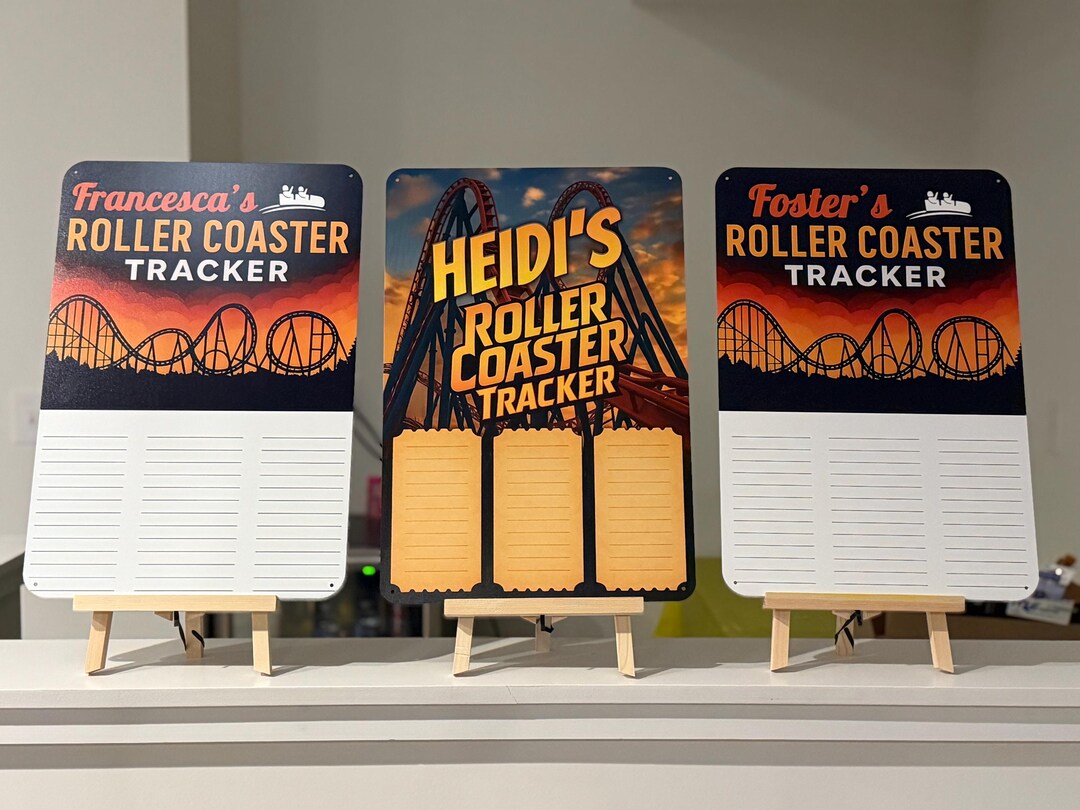 Roller Coaster Tracker Sign With Personalized Name - Etsy