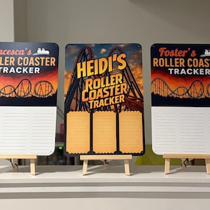 Roller Coaster Tracker Sign with Personalized Name