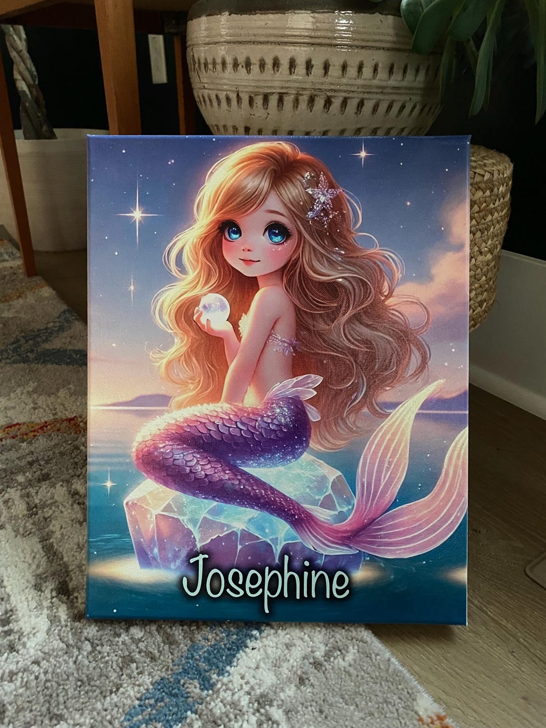Personalized Mermaid Sign on Canvas - Etsy
