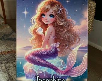 Personalized Mermaid Sign on Canvas
