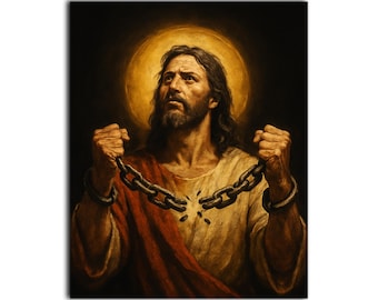 Jesus the Chain Breaker Canvas Art: Christian Home Decor