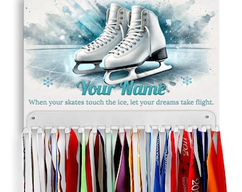 Ice Skating Medal Hanger Sign with Personalized Name