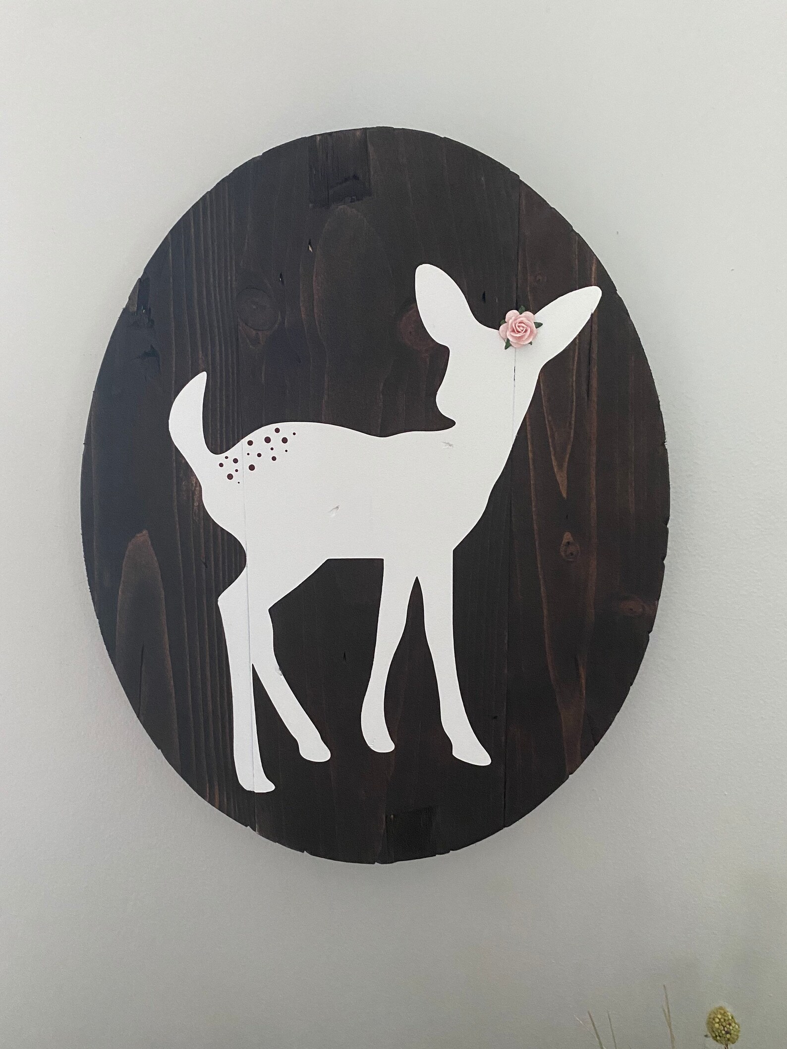 Rustic Deer Sign Woodland Nursery Deer Nursery Oval Sign Etsy