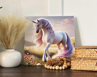 Personalized Unicorn Sign on Canvas