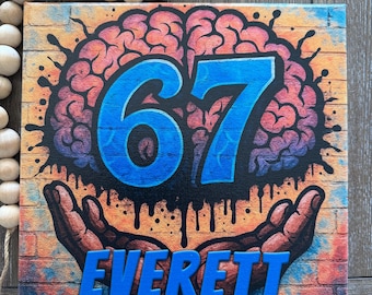 67 Brain Rot Graffiti Canvas with Personalized Name