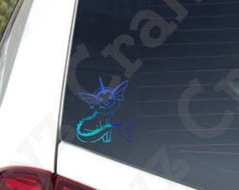 Vaporeon Holo/Black/White Vinyl Decal Sticker**2 SIZES-Eeveelutions
