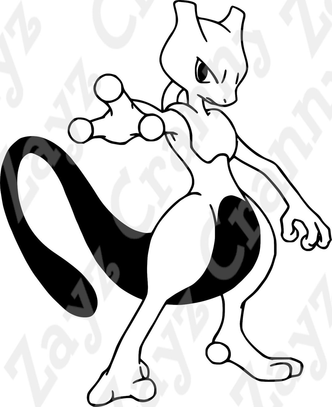 Mewtwo 3 coloring page