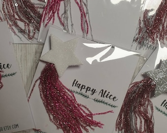 Glittery Star Pin with Tassels, Kids Badge