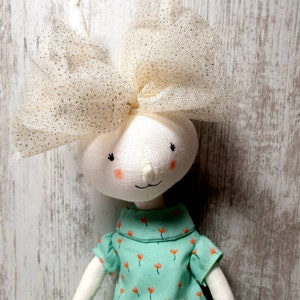 Bunny the doll in soft linen fabric