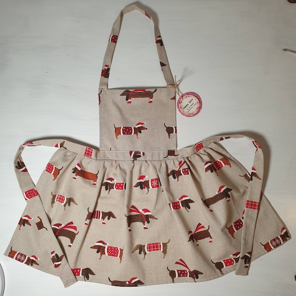 Tablier de cuisine mignon pour les filles en teinte de Noël