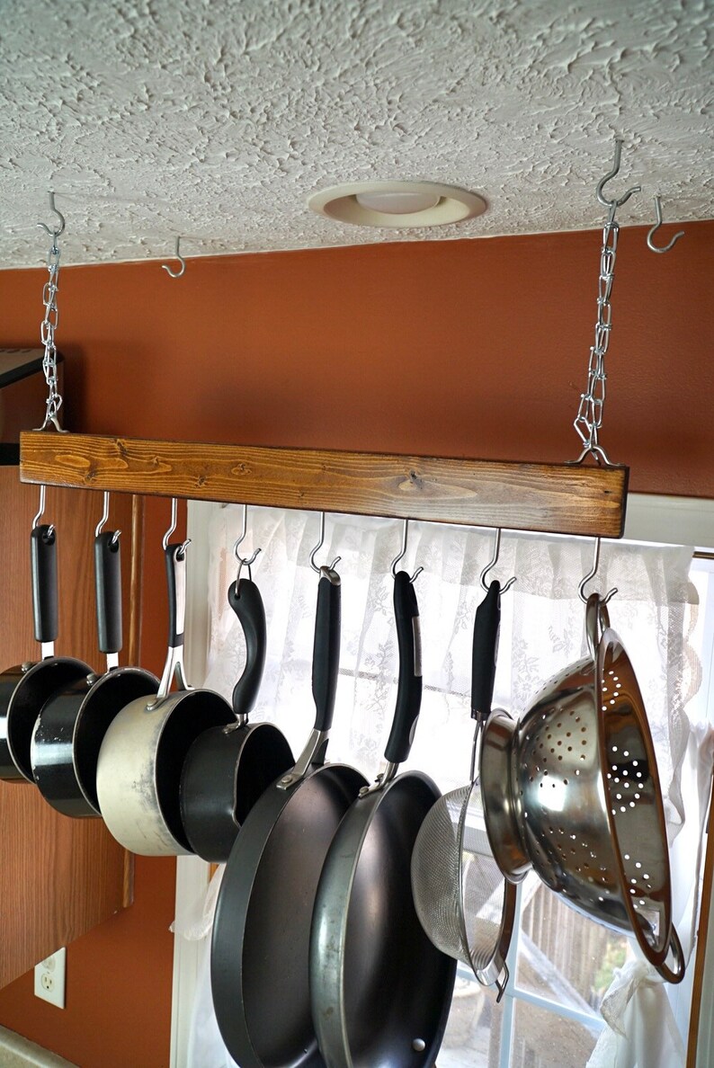 etsy hanging pot rack