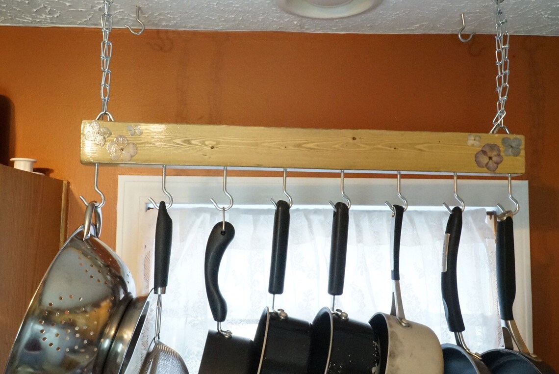 etsy hanging pot rack