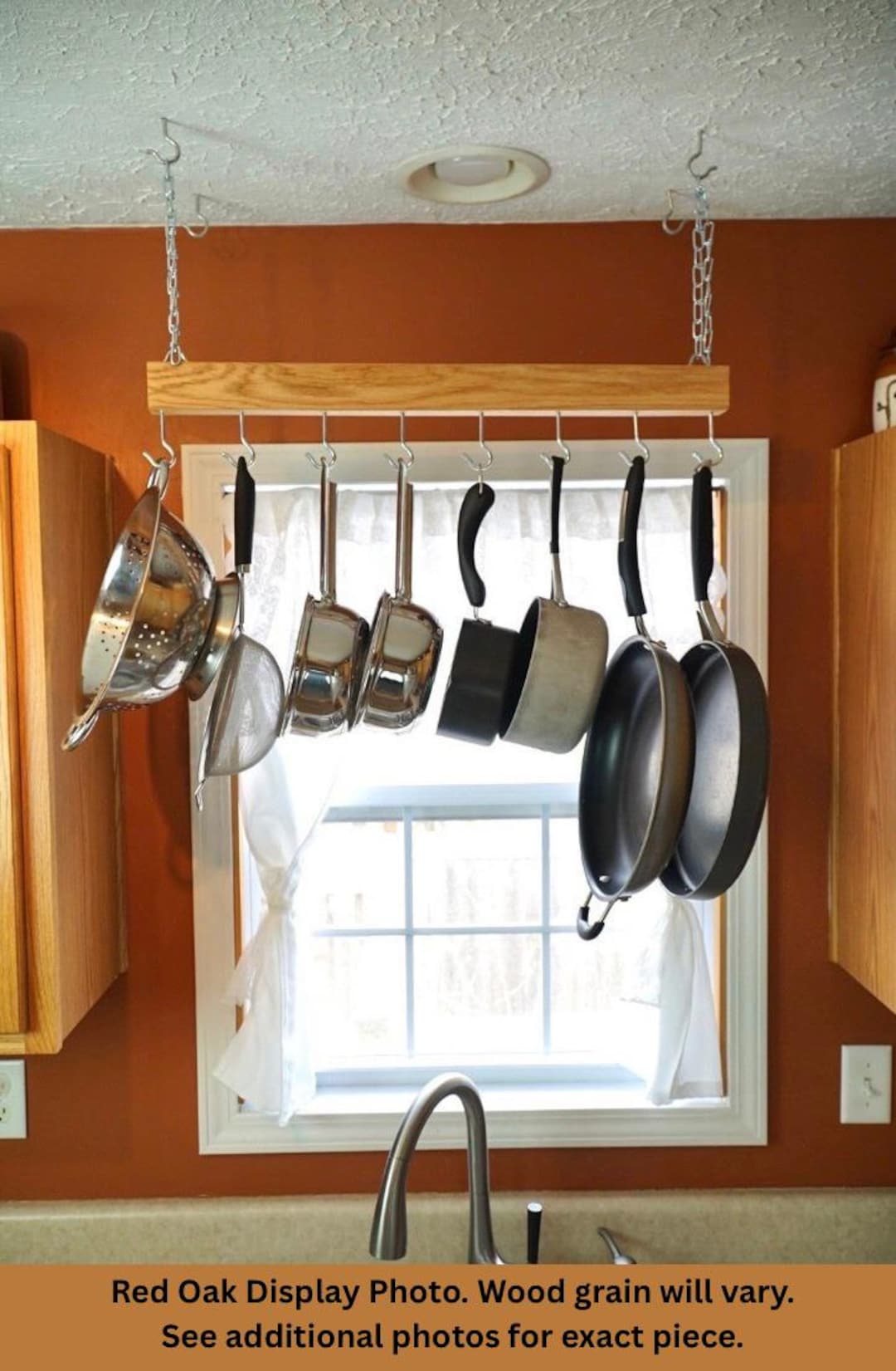 Red Oak Ceiling Hanging Pot Rack | Hanging Pot Rack | Plant Hanger - Etsy