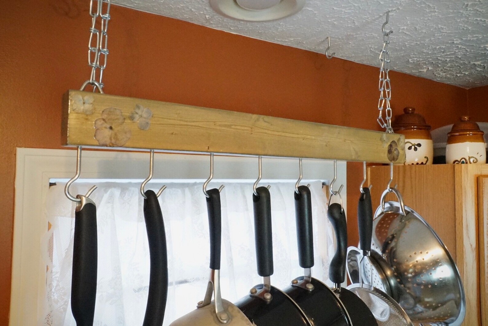 etsy hanging pot rack