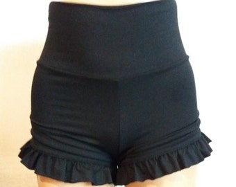 Black cotton ruffle shorts/ Womens shorts/ Summer shorts / Sexy shorts/ Boho shorts/ Festival shorts/ Booty shorts ruffles
