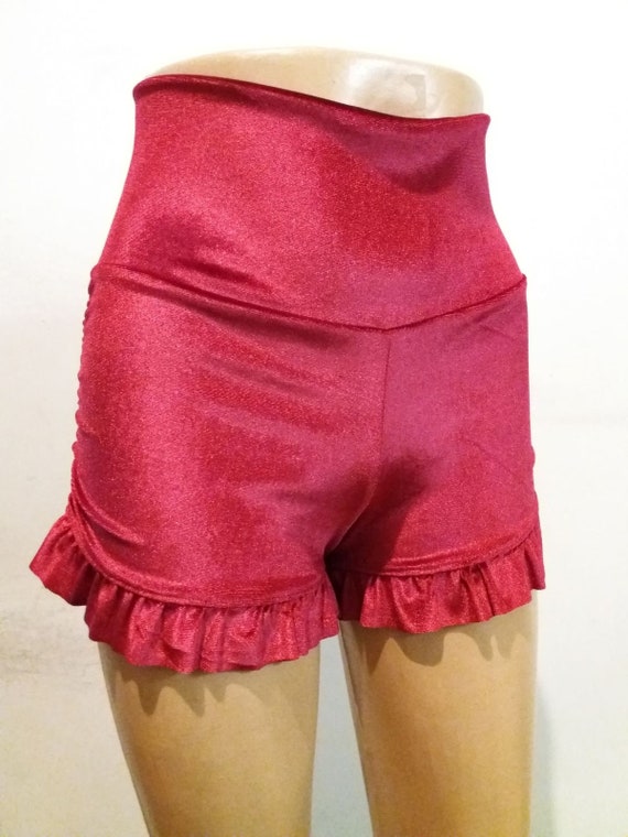 Red Velvet Booty Shorts/ Ruffle 