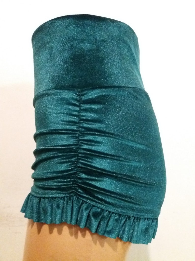 Green Velvet Ruffle Shorts/ Ruffle Shorts/ Womens Shorts/ - Etsy