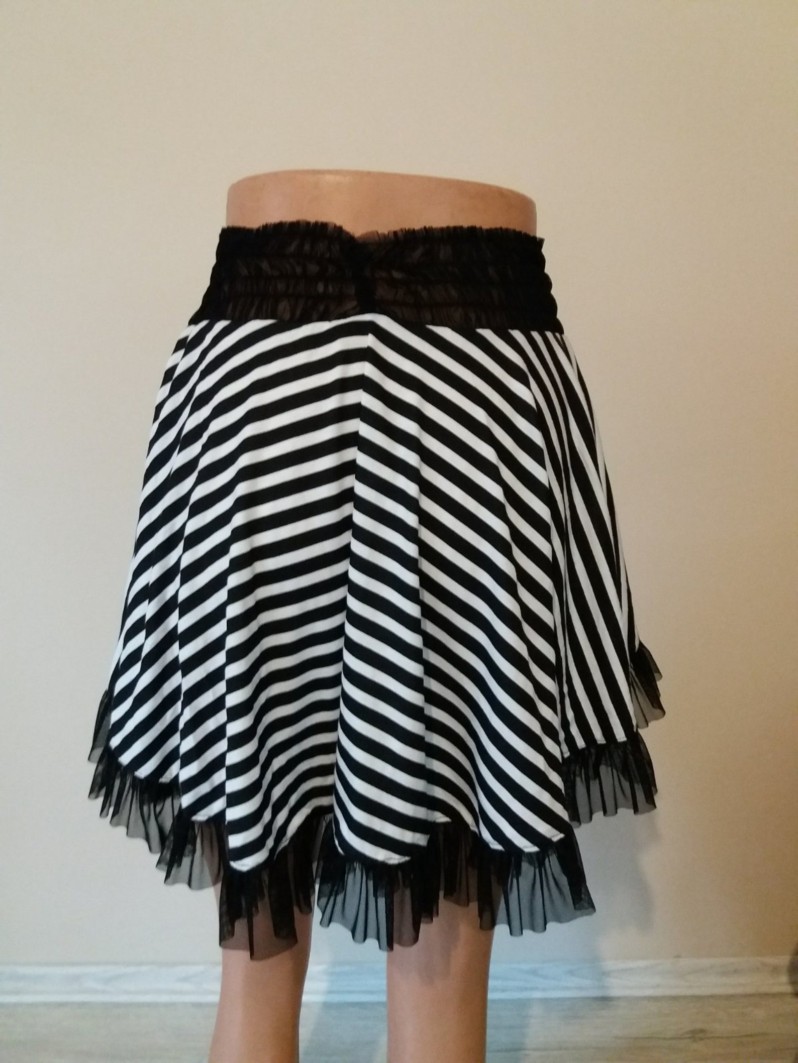 Black and white pirate skirt/ Striped poncho/ Womens pirate Etsy