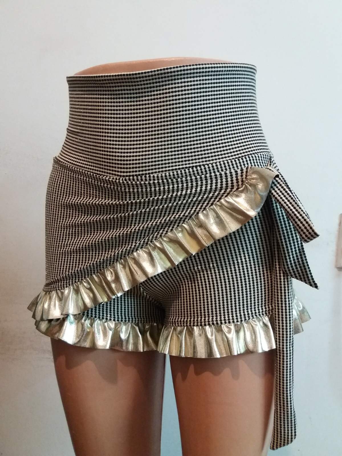 Sparkle Brown Beige Ruffle Shorts/ Golden Ruffle/ Booty - Etsy