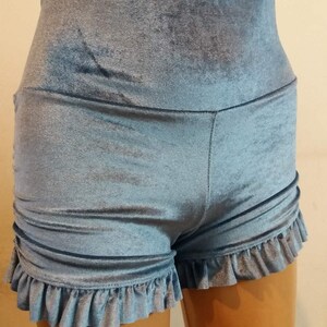 Blue-gray velvet ruffle shorts/ Ruffle shorts/ Summer shorts / | Etsy