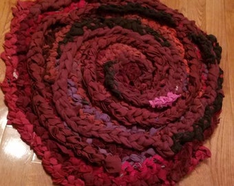 Rose Inspired 3D Crochet Rag Rug