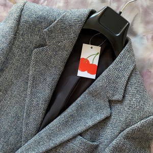 moores (40/m) 80s men’s harris tweed wool multicolor thread suit jacket lounge sport blazer hunting coat. blue gray. Made in Canada