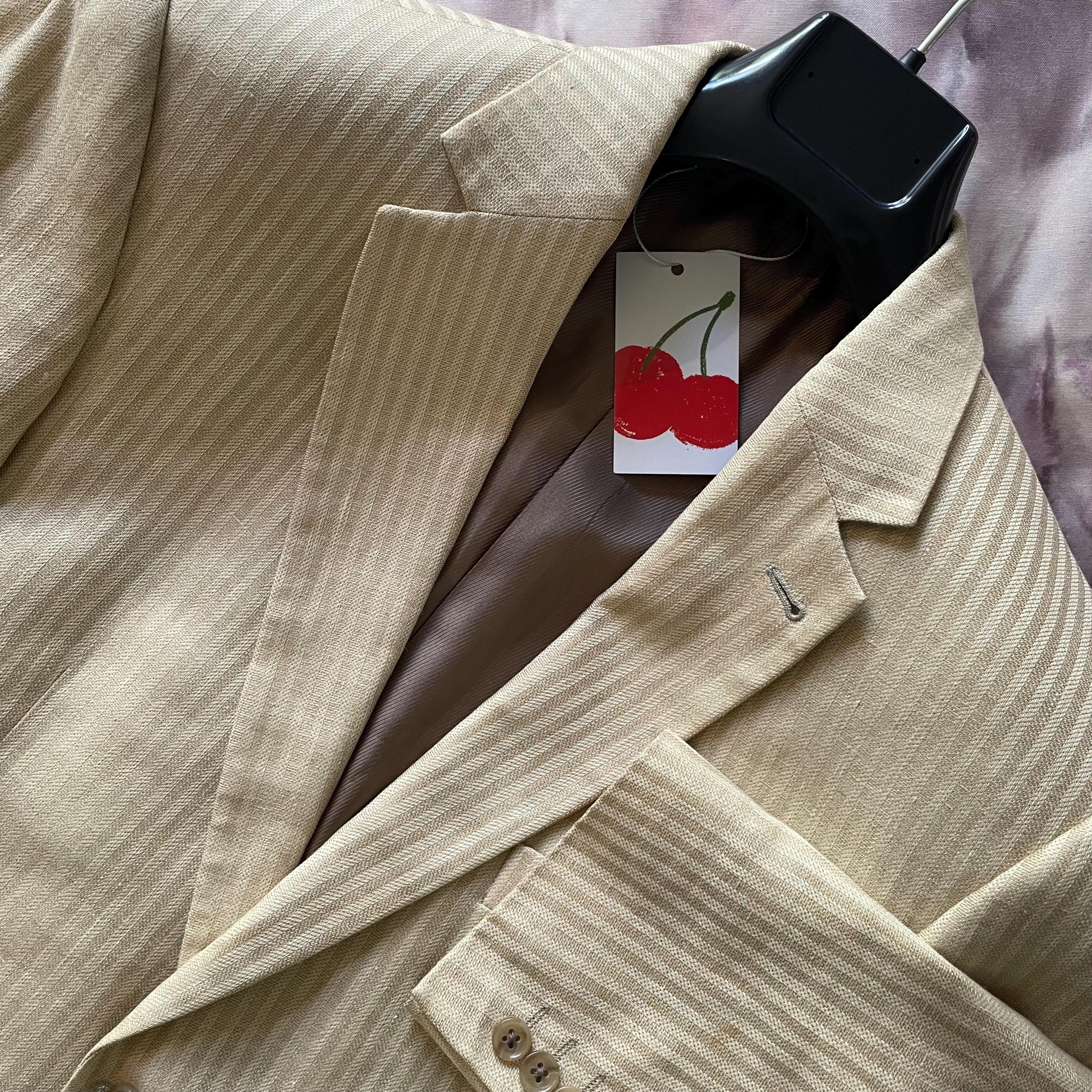 Linen Stripe Men Jacket - Etsy