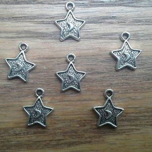 Maanbedel met 12 sterren, kleine zilverkleurige hemelster met halve maan (F-3)
