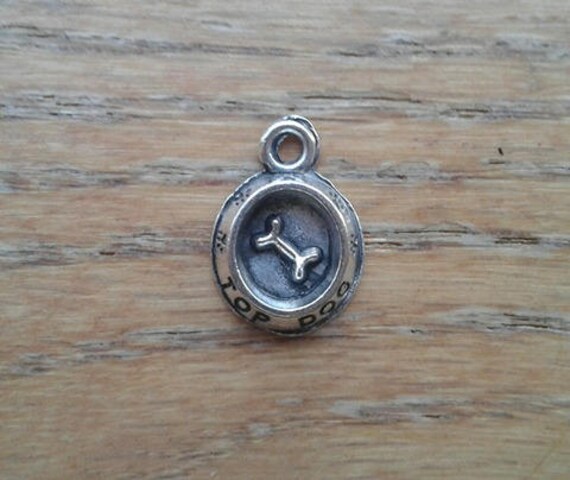BULK 30 Dog bowl charms tibet silver A895