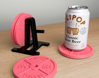 Posavasos y soporte para discos de pesas - Posavasos antideslizantes para bebidas, ideales para los amantes del fitness.