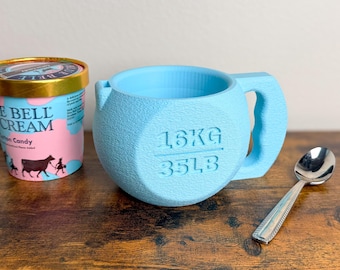 Soporte para pinta de helado con pesa rusa y ranura para cuchara, funda de inspiración fitness, regalo para gimnasio, textura suave