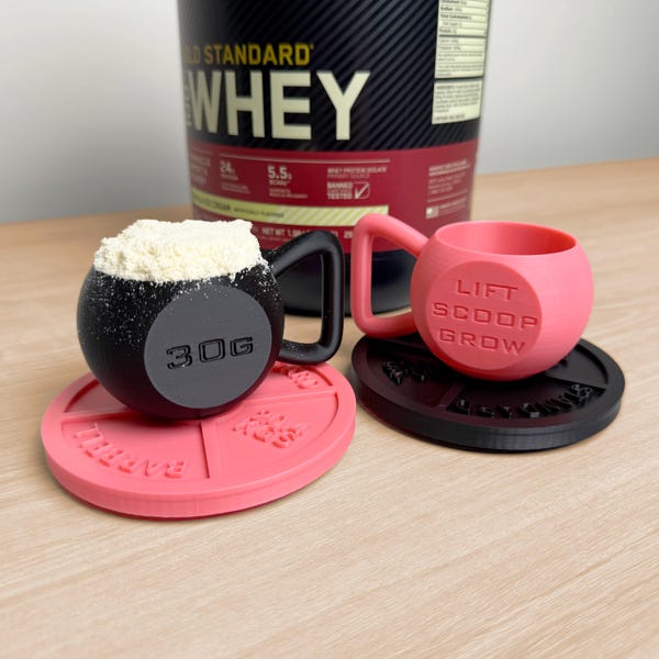 Kettlebell PROTEIN Scoop 30g: 3D Printed Gym Gift, Perfect for Fitness Lovers!