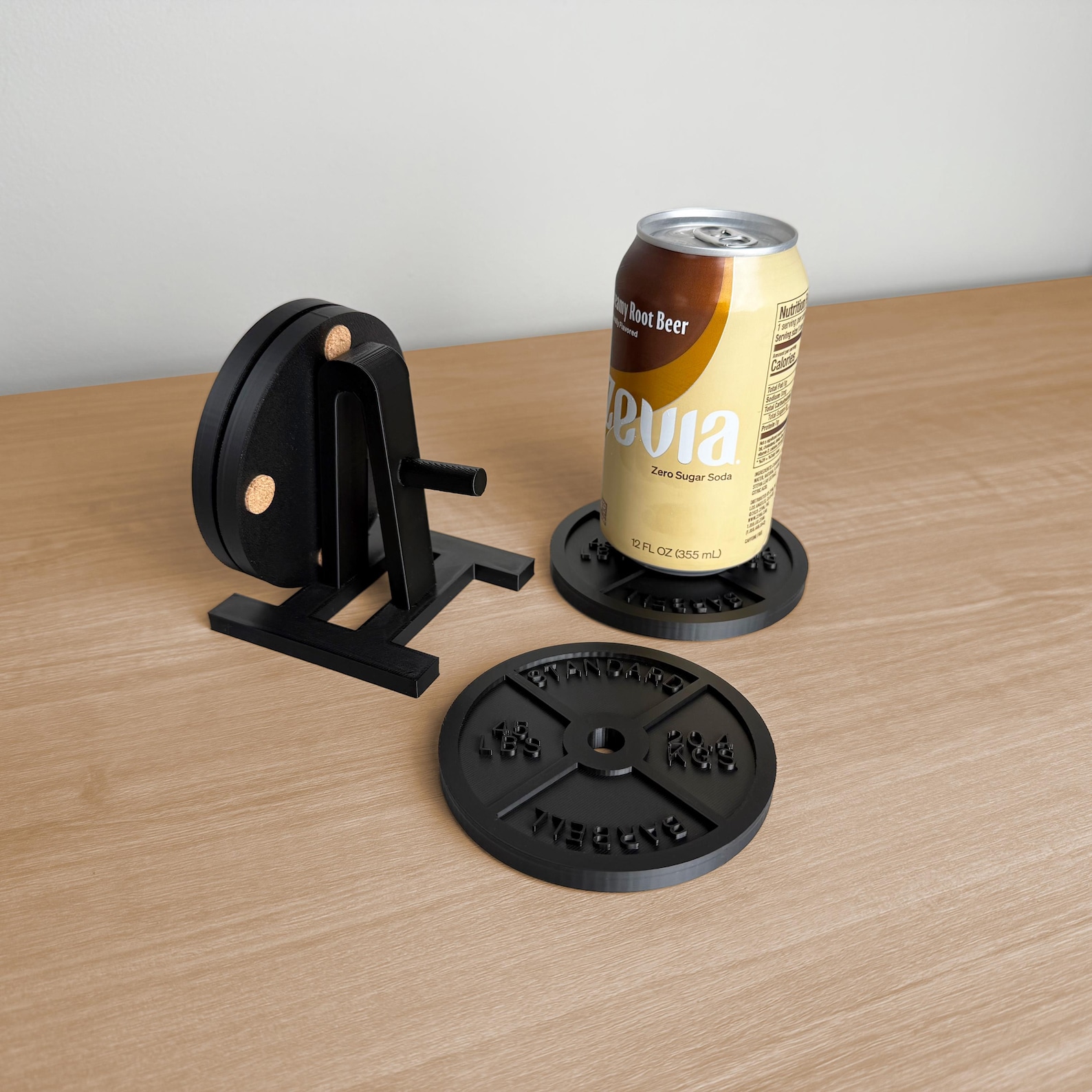 Weight Plate Coasters & Rack - Non Slip Drink Coasters for Fitness ...