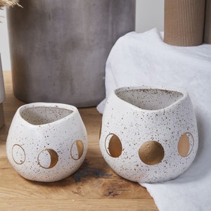 Golden Moon Planter - Speckled Ceramic Pot - 4.5” Planter for Houseplants
