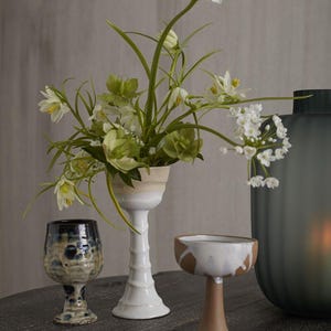 Greecian Planter - Glazed Ceramic Goblet for Houseplants & Flowers