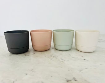 Zara Pot - Planter with Saucer - Resin Pot - Available in Multiple Colors