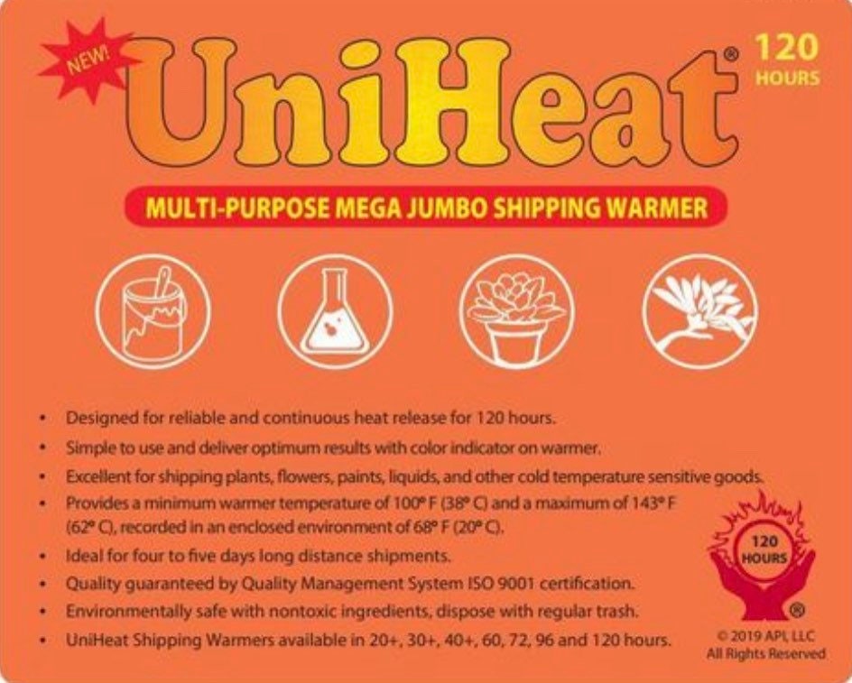 UniHeat Shipping Warmer 30+hours 70 pack