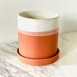 Charlotte Pot - Two Tone - Saucer Pot - 4” Planter