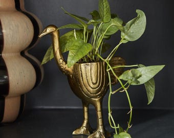 Gold Ostrich Planter